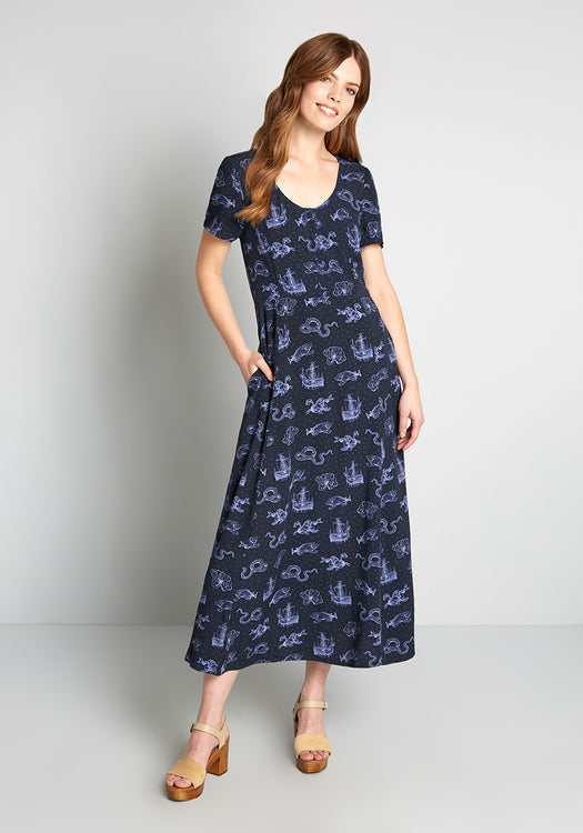 Rolling In The Deep Sea Maxi Dress ...